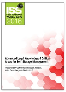 Picture of DVD - Advanced Legal Knowledge: 4 Critical Areas for Self-Storage Management